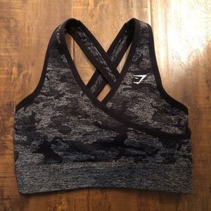S gymshark camo sports bra